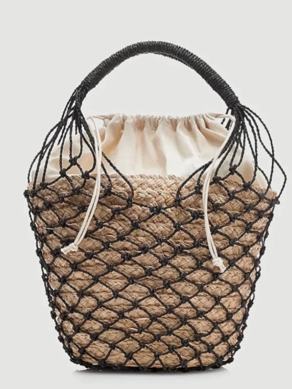 NWT J Crew Sedona Raffia Net Basket Bag